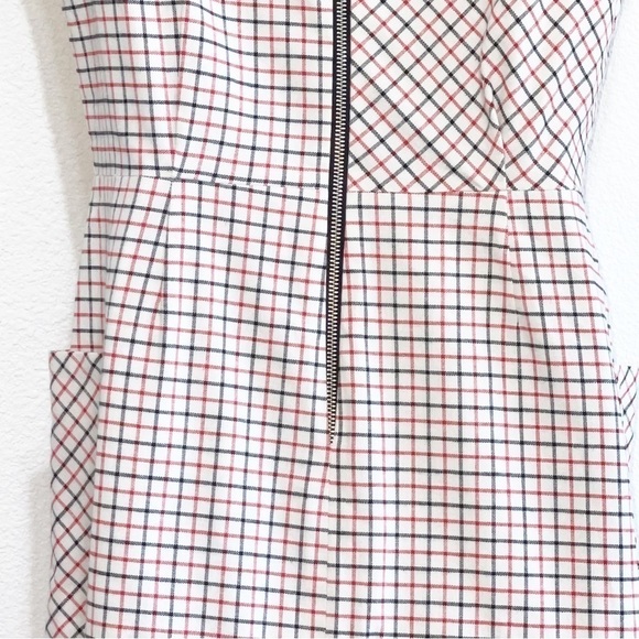 NWT Band of Outsiders Woman Ivory and Multi Color Checker Pattern Dress S - Picture 9 of 16